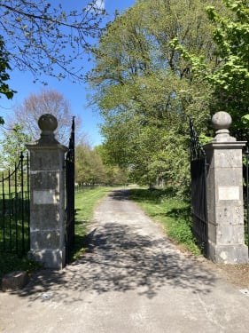 main gates open in sunshine