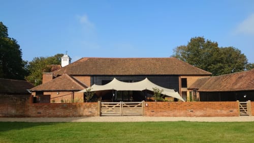 barn buildings with stretch marquee