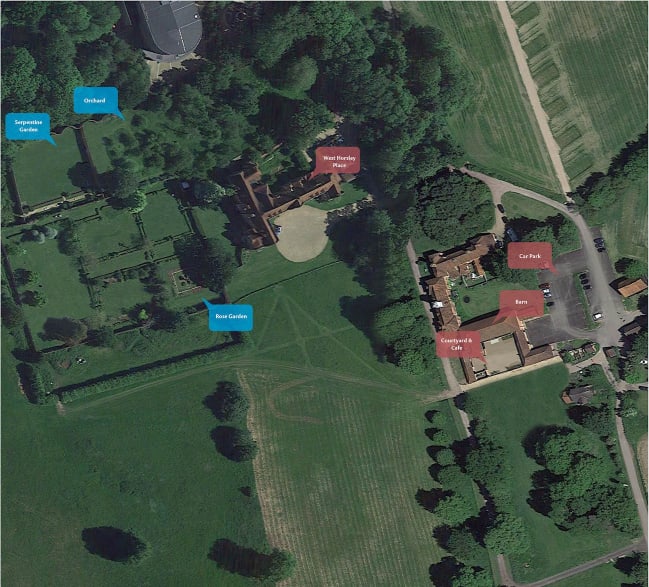a site map of the buildings at West Horsley Place