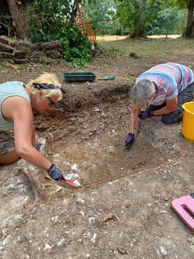 two women on an archaeological dig