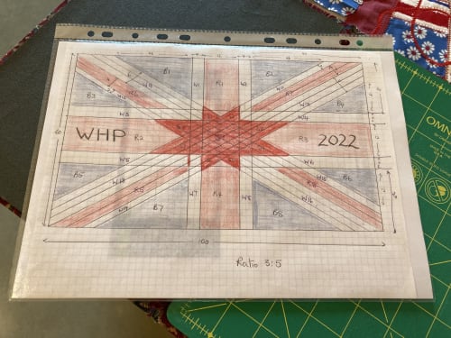 paper plan for stitched jubilee flag